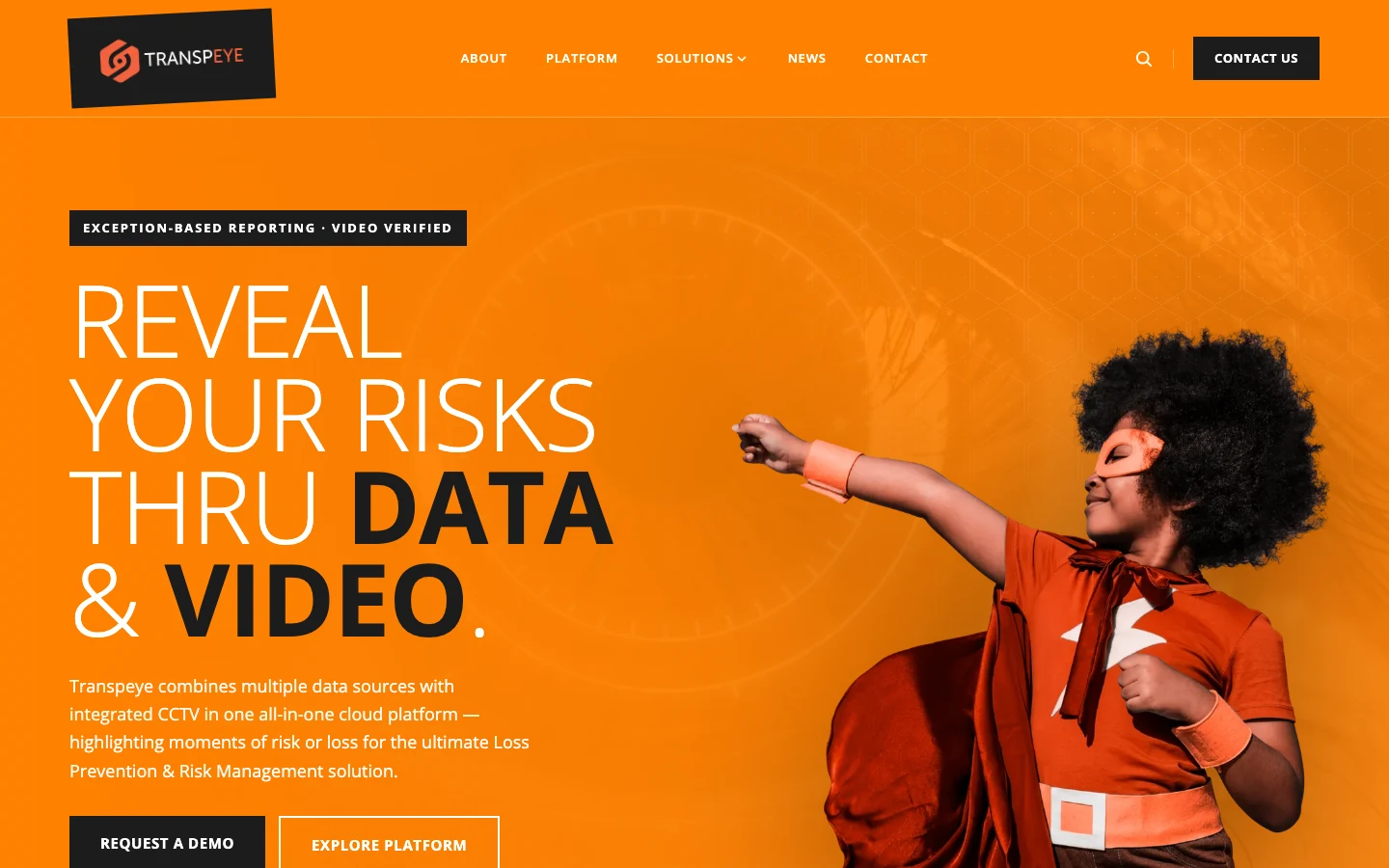 The Transpeye website — security intelligence, made commercially clear