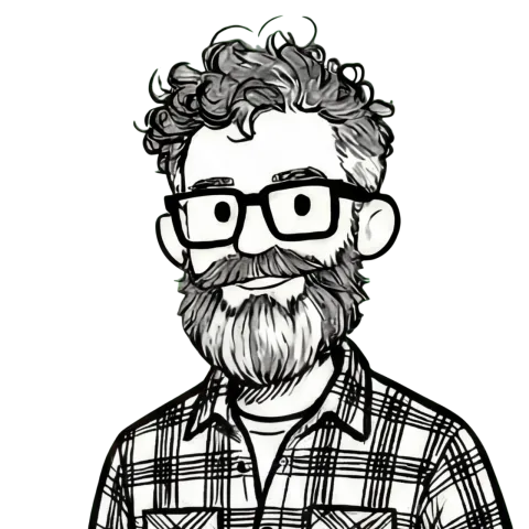 Hand-drawn portrait of Mark Ingleby